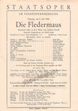 Vienna State Opera Program Lot 1946