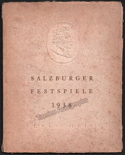 Salzburg Festival - Festival Program 1938