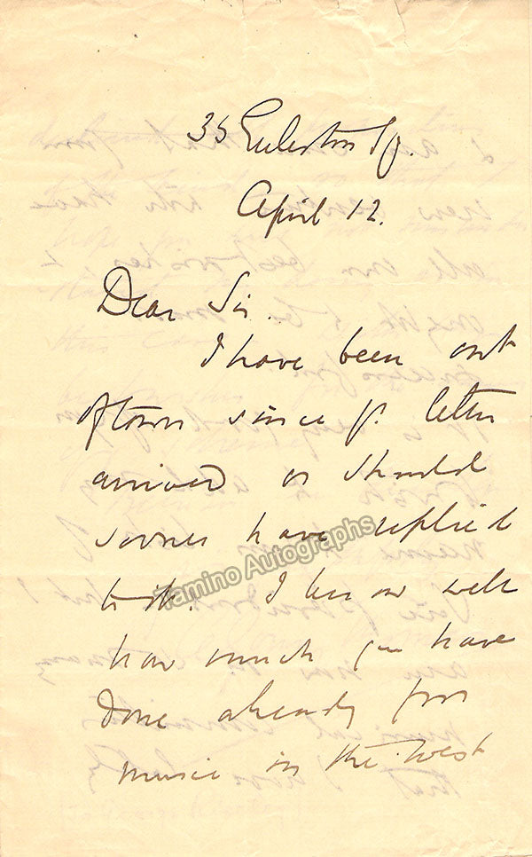 Goring Thomas, Arthur - Autograph Letter Signed & Score