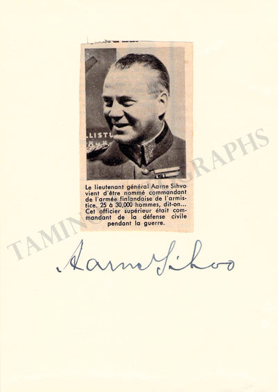 Sihvo, Aarne - Signed Card