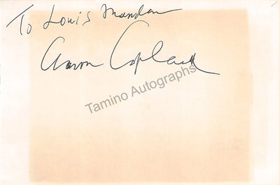 Copland, Aaron - Signed Album Page