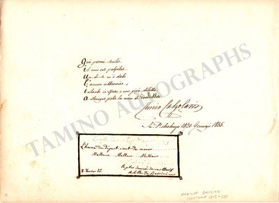 De Bassini, Achille - Signed Album Page 1855