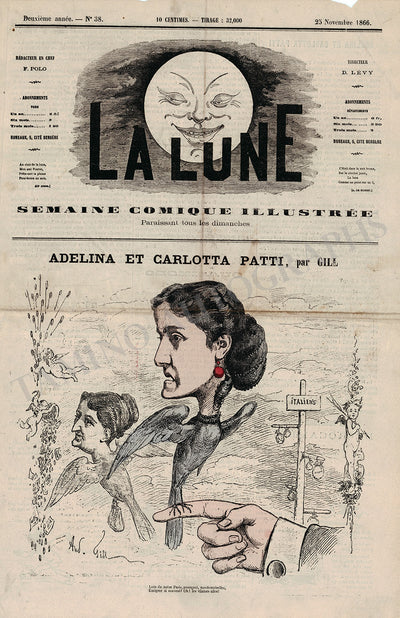 Patti, Adelina - Magazine with Caricature 1866
