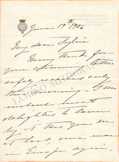 Patti, Adelina - Autograph Letter Signed 1906