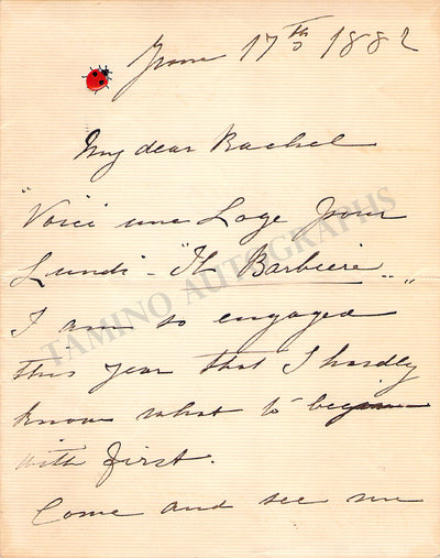 Patti, Adelina - Autograph Note Signed 1882