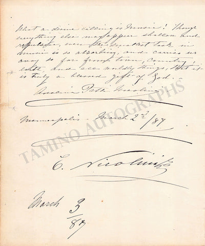 Patti, Adelina - Nicolini, Ernesto - Campanini, Italo - Signed Album Page