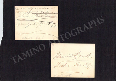 Patti, Adelina - Hauk, Minnie - Signed Cards