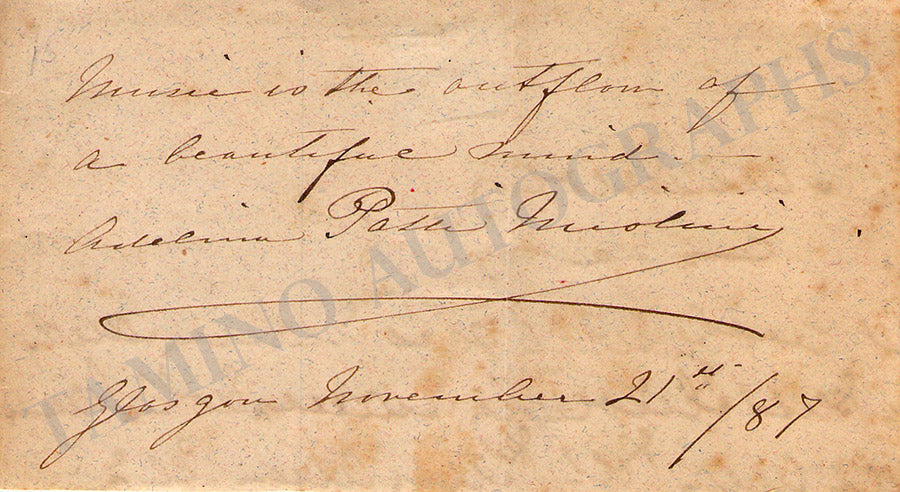 Autographs Text Adelina Patti Autograph Manuscripts (Various Options) – Tamino Autographs