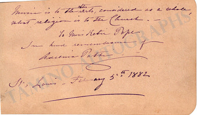 Autograph Text Quote (1882) & Photo