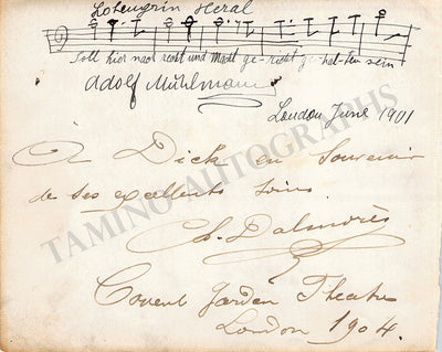 Dalmores, Charles - Muhlmann, Adolf - Signed Album Page
