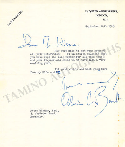 Boult, Adrian - Typed Letter Signed 1965