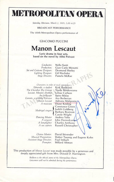 Opera Singers Signed Cast Pages – Lot of 86