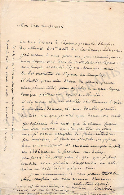 Boieldieu, Adrien Louis - Autograph Letter Signed