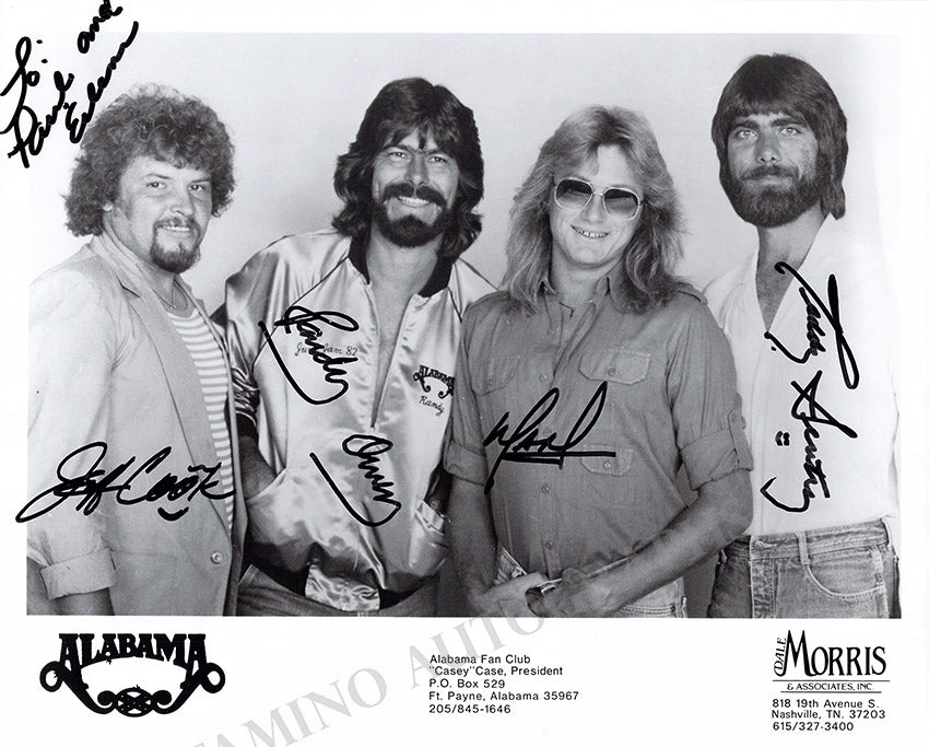 Alabama Band Autographs jeff Cook Randy Owen etc – Tamino Autographs