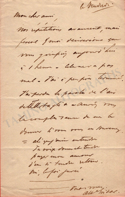Grisar, Albert - Set of 6 Autograph Letters Signed