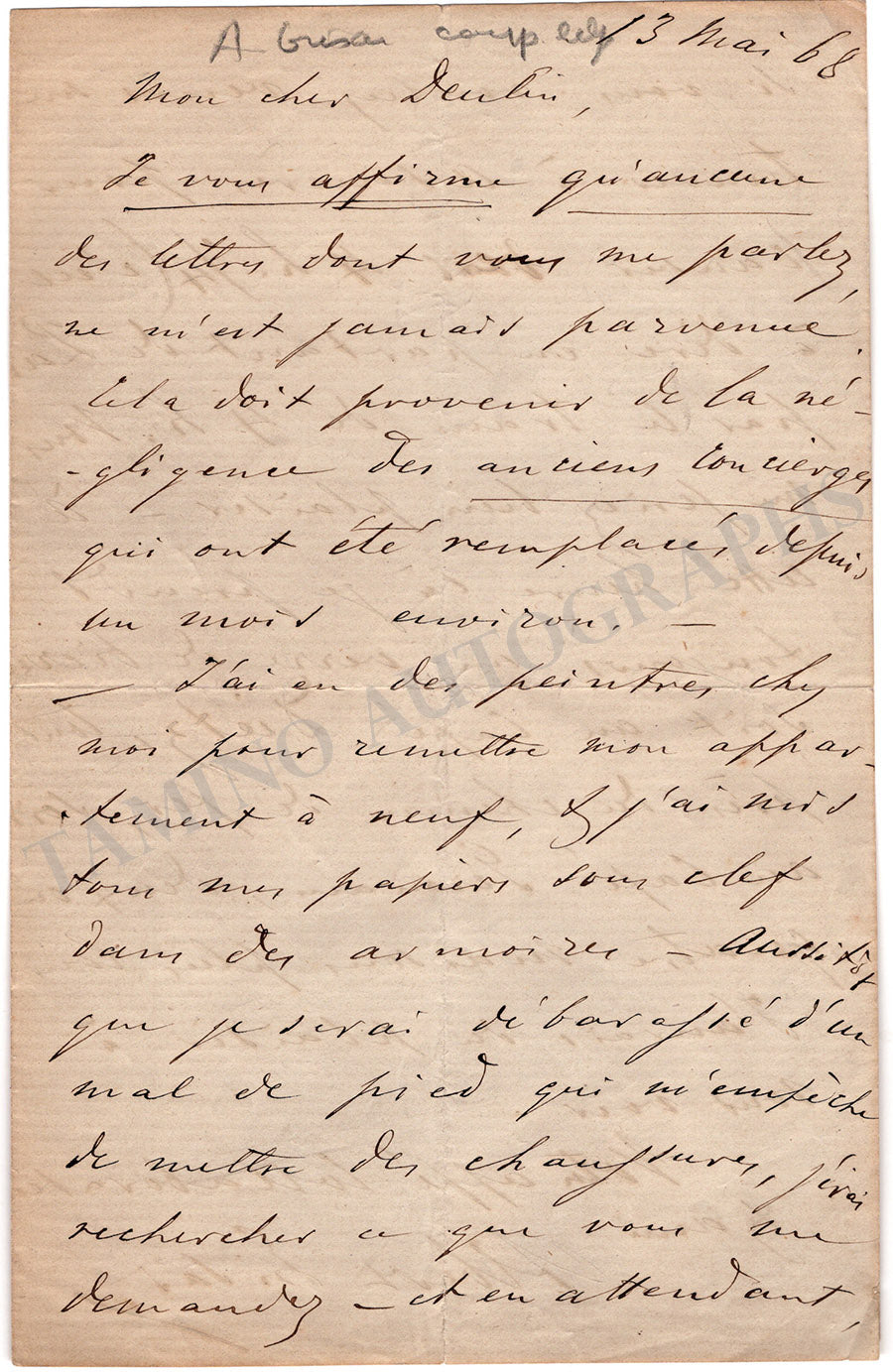 Albert Grisar Autograph Letters Signed Set x 6 Tamino