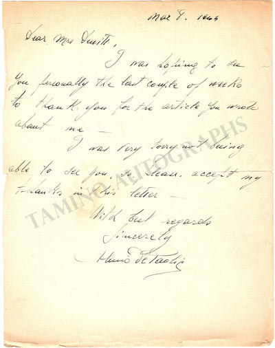 De Paolis, Alessio - Autograph Note Signed