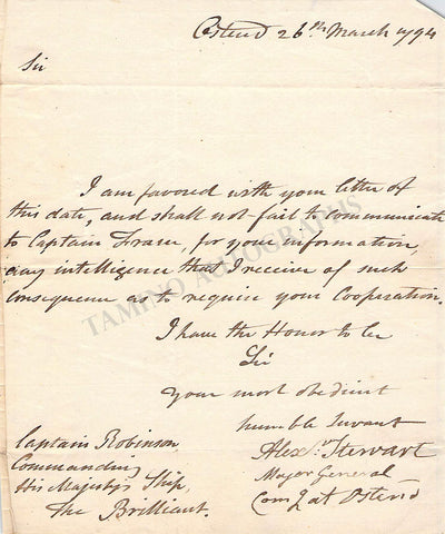 Stewart, Alex - Autograph Letter Signed 1794