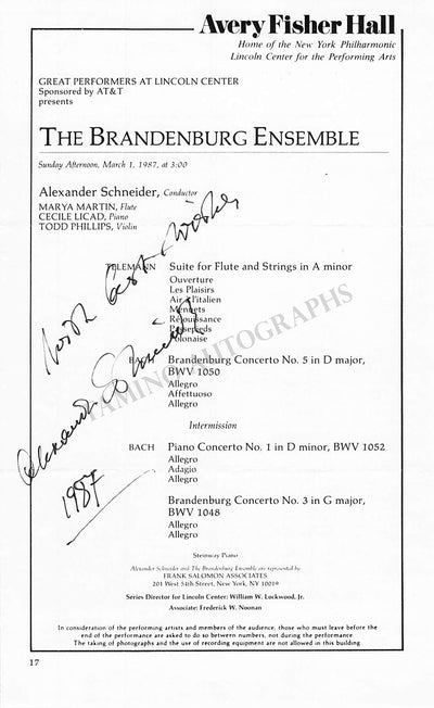 Conductors Signed Program Pages – Set of 42