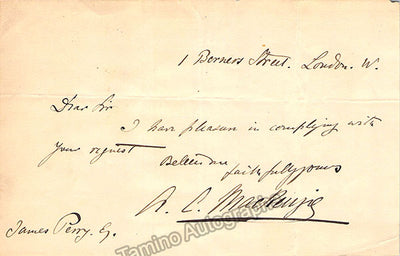 Mackenzie, Alexander Campbell - Autograph Note Signed