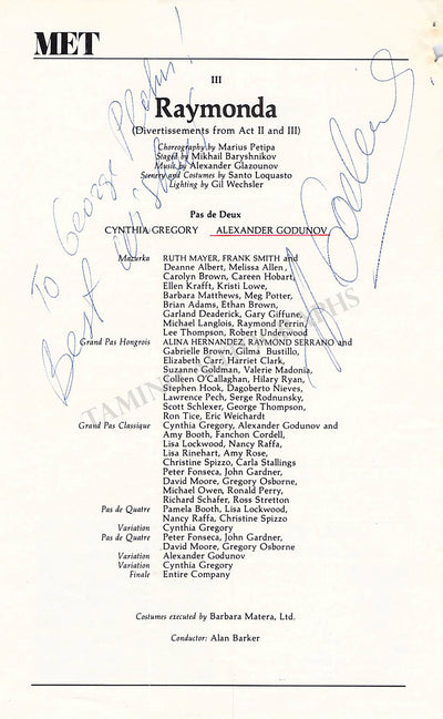 Ballet Dancers Signed Program Pages – Lot of 11 Pages