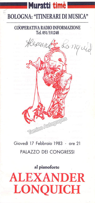 Lonquich, Alexander - Signed Program Bologna 1983