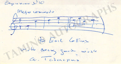 Tcherepnin, Alexander - Autograph Music Quote Signed