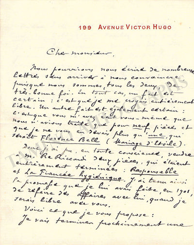 Bisson, Alexandre - Autograph Letter Signed 1908 & Card