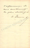 Dumas, Alexandre (son) - Autograph Letter Signed
