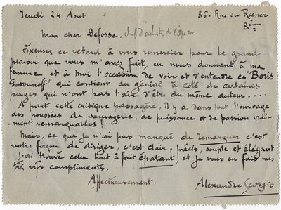 Georges, Alexandre - Autograph Letter Signed