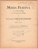 Gretchaninov, Alexander - Signed Score "Missa Festiva"