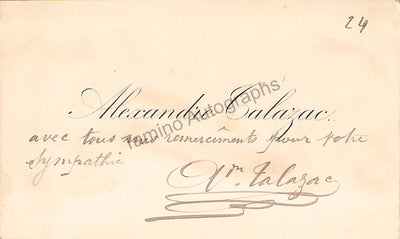 Talazac, Alexander - Signed Personal Card