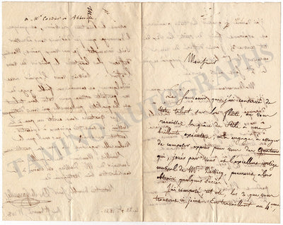 De Garaude, Alexis - Autograph Letter Signed 1821