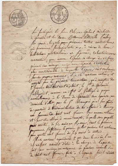 De Garaude, Alexis - Signed Divorce Document 1817