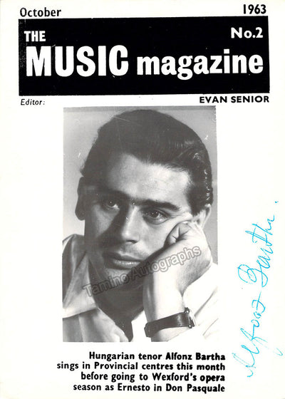 BARTHA, Alfonz (Various Autographs)