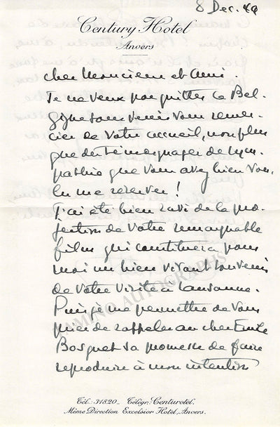 Cortot, Alfred - Autograph Letter Signed 1949