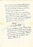 Cortot, Alfred - Autograph Letter Signed 1958