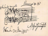 Grunfeld, Alfred - Autograph Music Quote Signed 1915