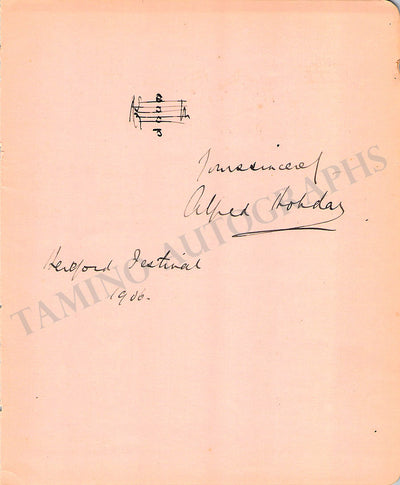 Hobday, Alfred Charles - Autograph Music Quote Signed 1906