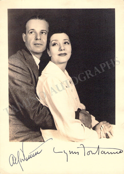 Lunt, Alfred - Fontanne, Lynn - Signed Photograph