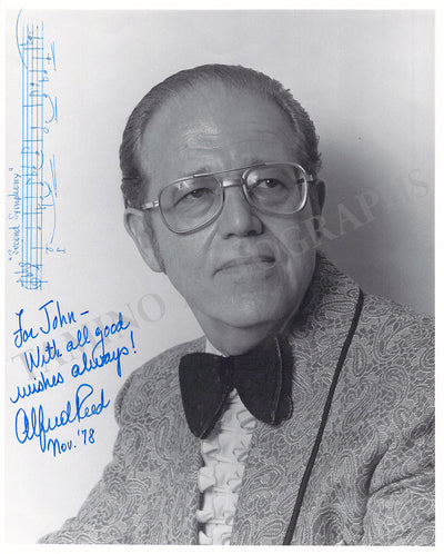 Reed, Alfred - Signed Photograph 1978 with Music Quote