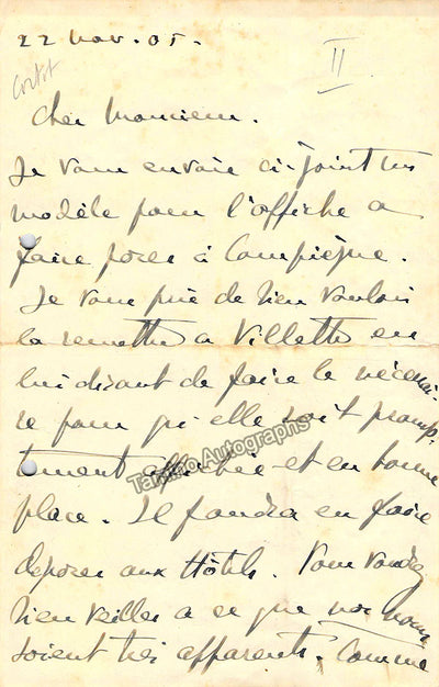 Set x 2 Signed Letters (1905)