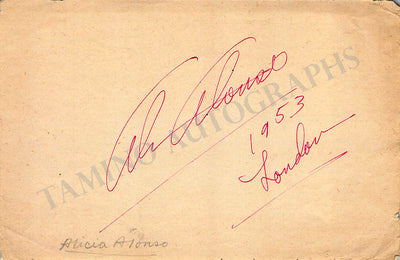 Alonso, Alicia - Signed Album Page and Program