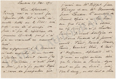 Vallandri, Aline - Autograph Letter Signed 1911