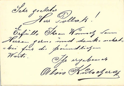 Kutschera, Alois - Autograph Note Signed