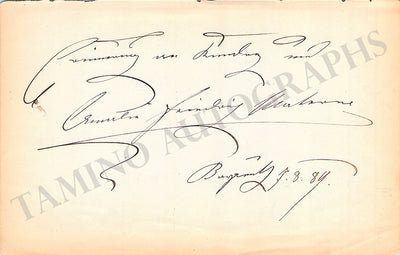 Materna, Amalia - Signed Album Page 1884