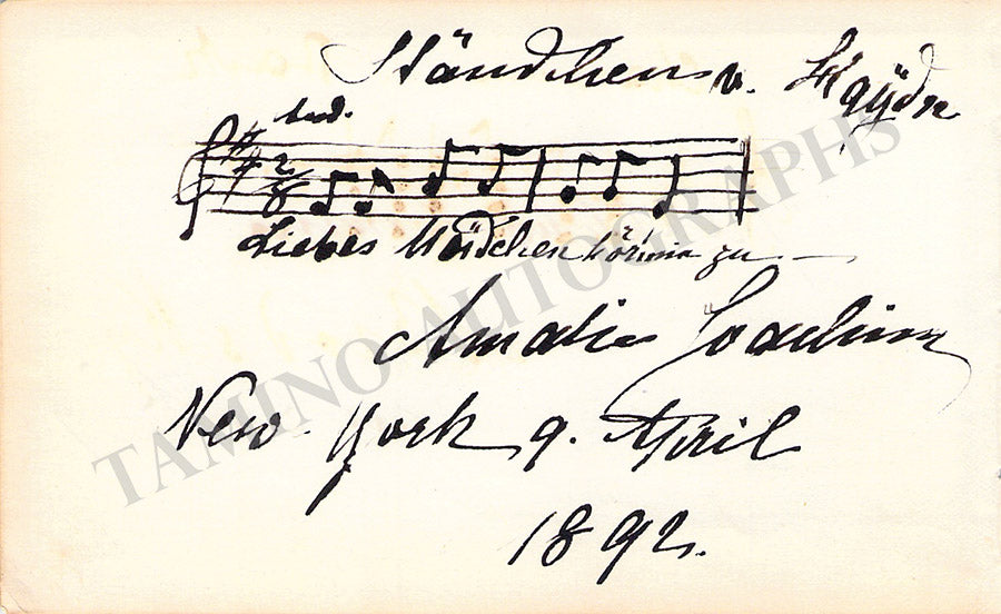 Joachim, Amalie - Lot of Autograph Music Quote + 4 Concert Programs