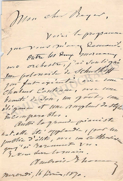 Autograph Letter Signed (1890-)