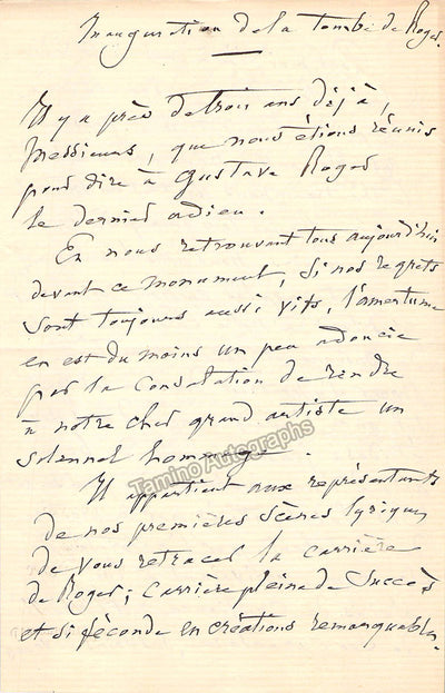 Autograph Speech + Signed Note (1882)