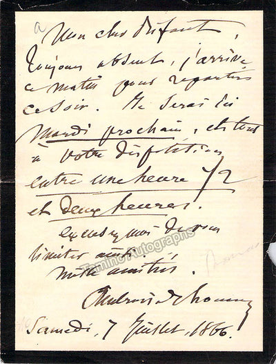 Autograph Note Signed (1866)